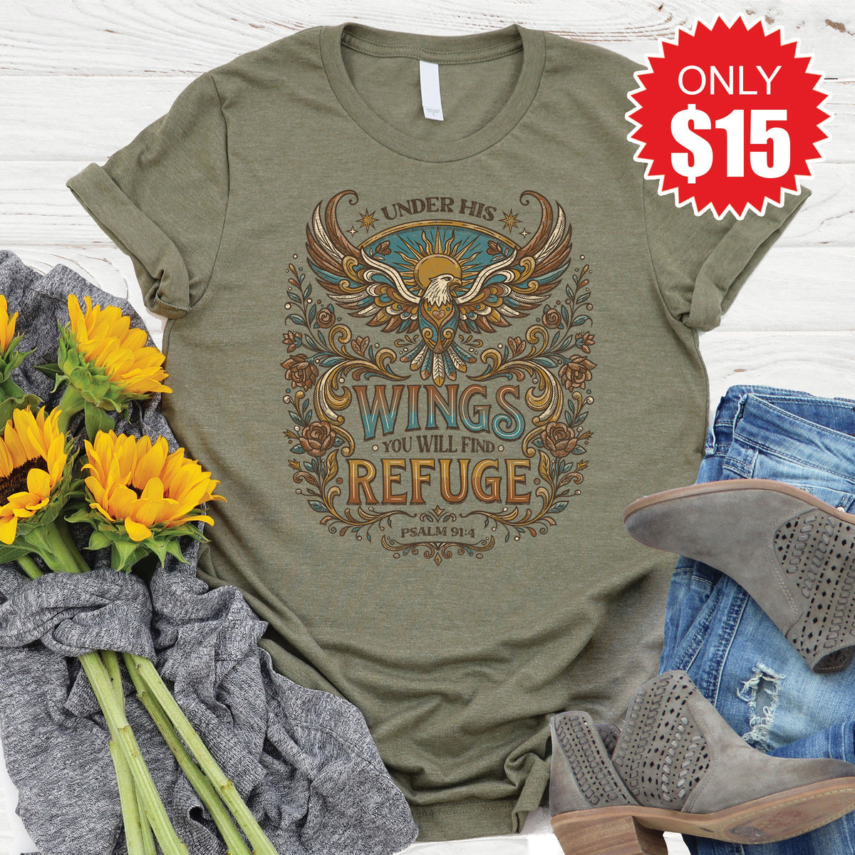 Refuge Tee - Heather Olive - 15 product image 1