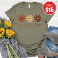 Grateful Thankful Blessed Flowers Tee - Heather Olive - 15 product image 1