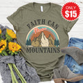 Faith Can Move Mountains Tee - Heather Olive - 15 product image 1