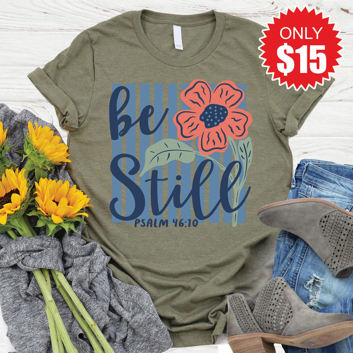 Be Still Tee - Heather Olive - 15 product image 1