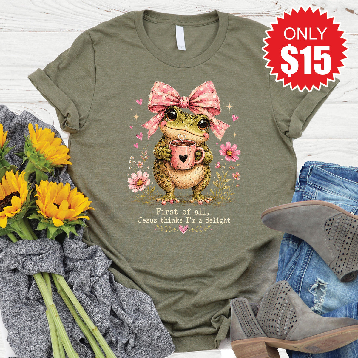 I'm A Delight Tee - Heather Olive - 15 product image 1