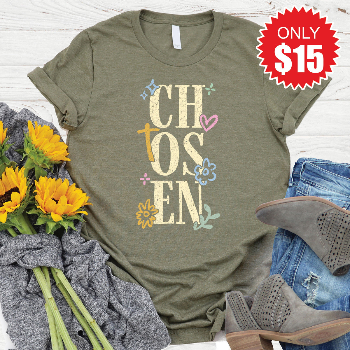 Chosen Tee - Heather Olive - 15 product image 1
