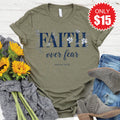 Faith Over Fear Tee - Heather Olive - 15 product image 1