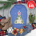Adore Him Christmas Tree Tee - Heather Royal Blue - 15 product image 1