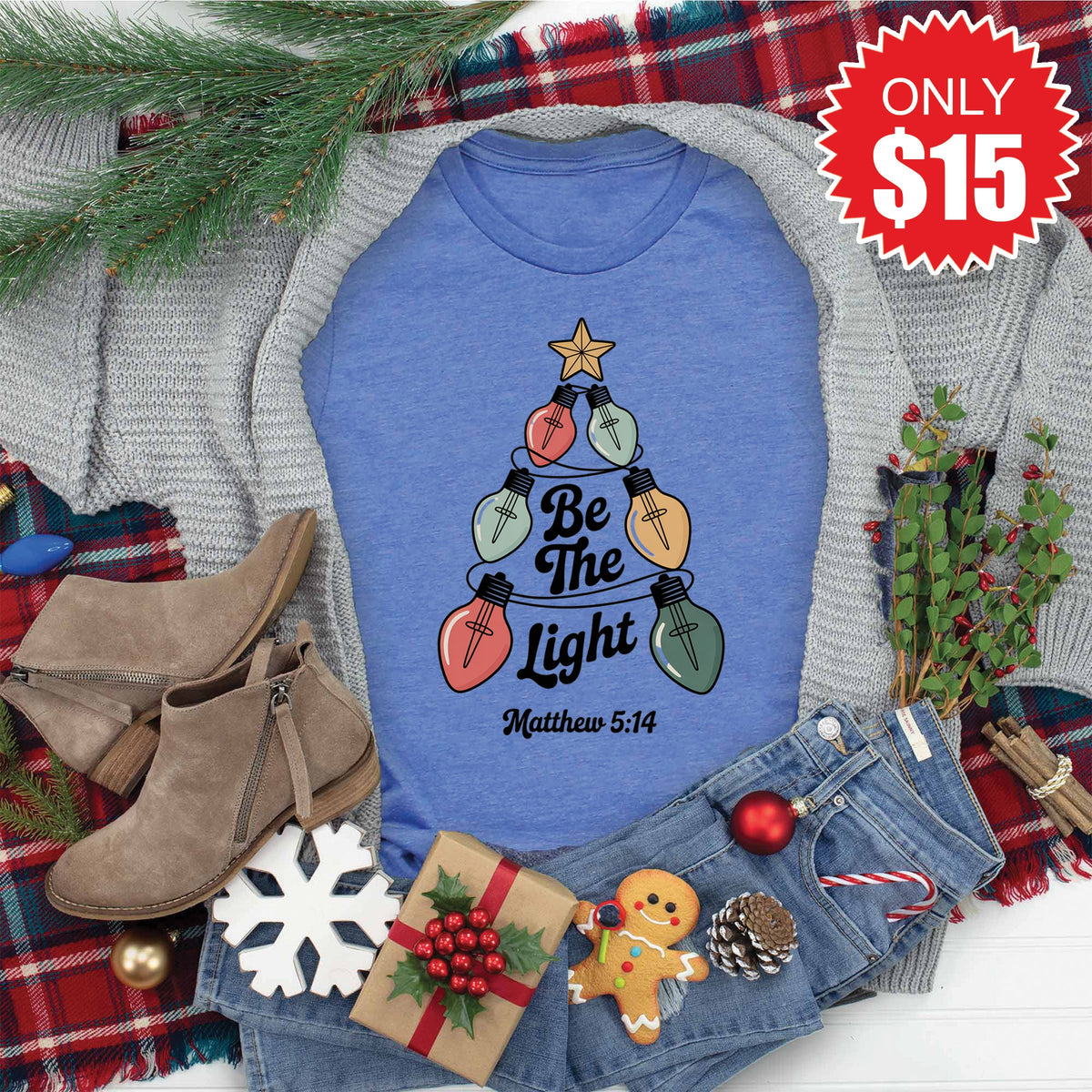 Be The Light Tee - Heather Royal Blue - 15 product image 1