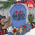 God Gives The Best Gifts Tee - Heather Royal Blue - 15 product image 1