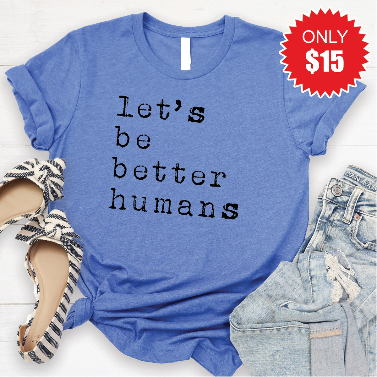 Better Humans Tee - Heather Royal Blue - 15 product image 1