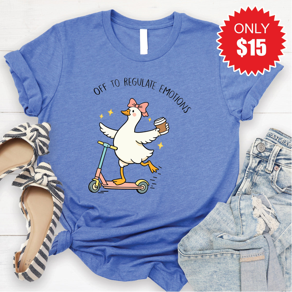 Regulate Emotions Tee - Heather Royal Blue - 15 product image 1