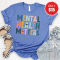 Mental Health Matters Tee - Heather Royal Blue - 15 product image 1