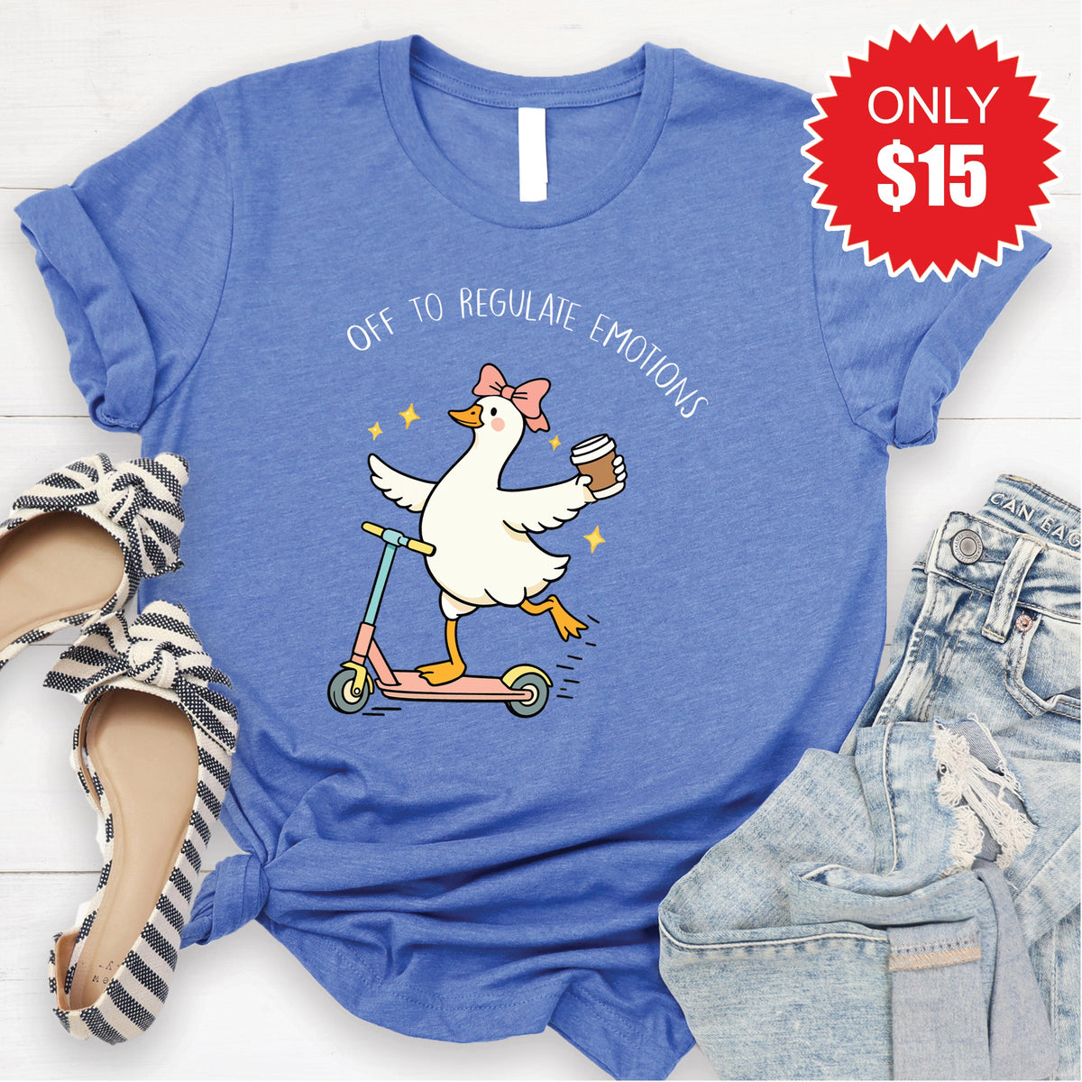 Regulate Emotions Tee - Heather Royal Blue - 15 product image 1