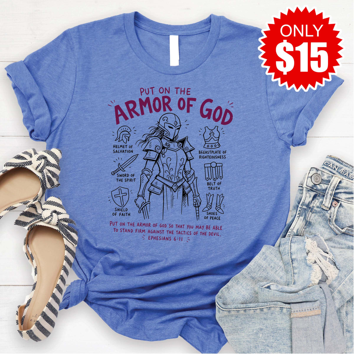 Armor of God Tee - Heather Royal Blue - 15 product image 1