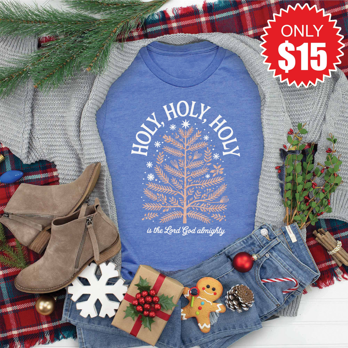 Holy, Tee - Heather Royal Blue - 15 product image 1
