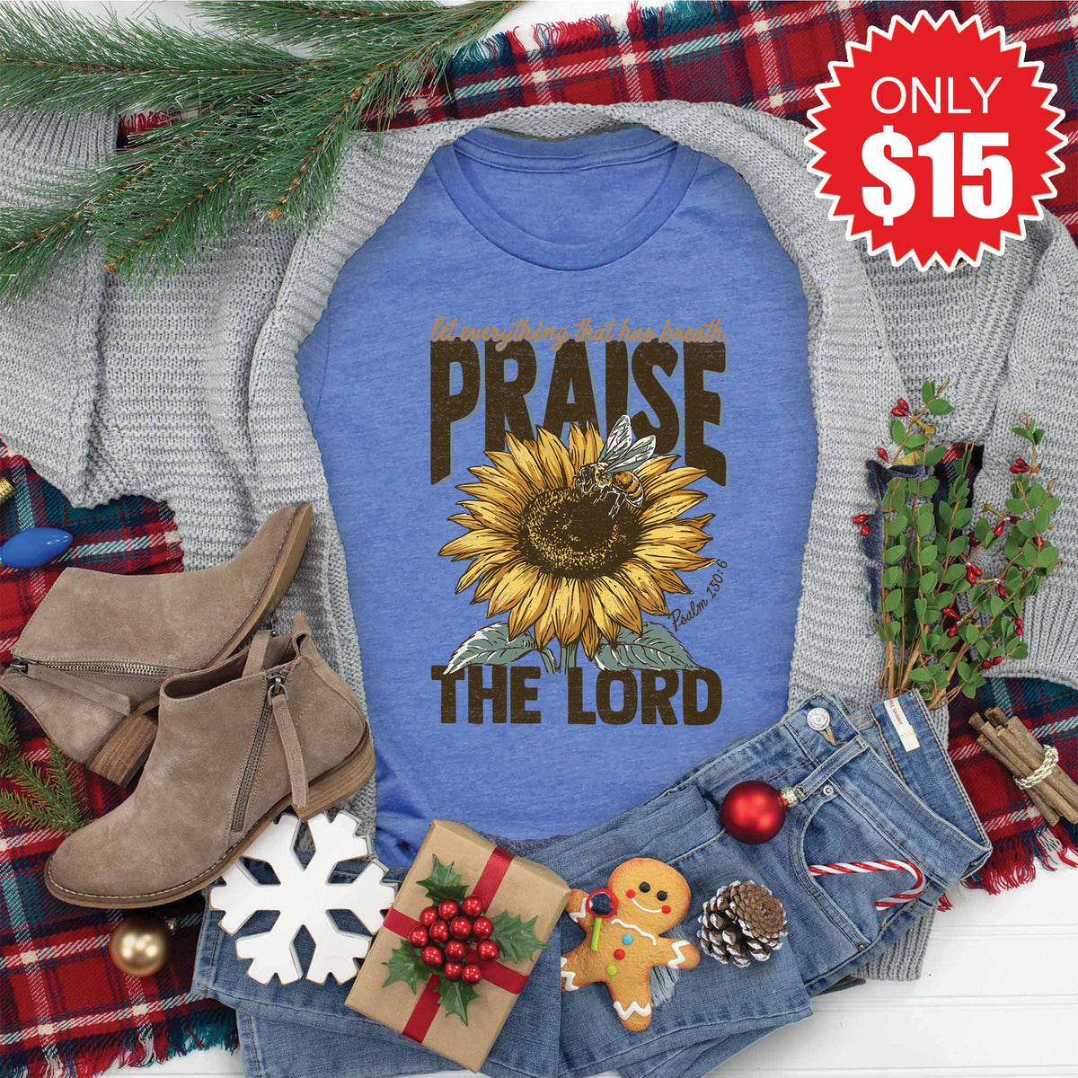 Praise Tee - Heather Royal Blue - 15 product image 1
