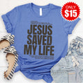 Jesus Saved My Life Tee - Heather Royal Blue - 15 product image 1