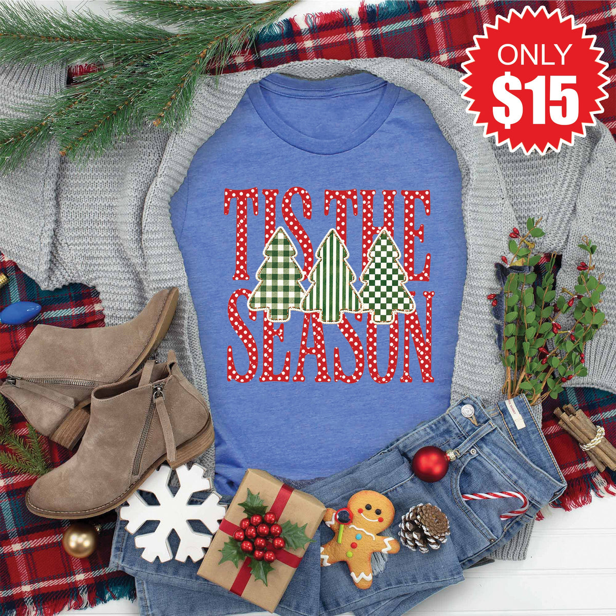 Tis The Season Tee - Heather Royal Blue - 15 product image 1