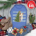 Cross and Christmas Tree Tee - Heather Royal Blue - 15 product image 1