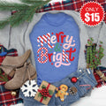 Merry And Bright Tee - Heather Royal Blue - 15 product image 1