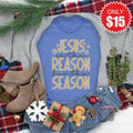 Jesus Is The Reason Tee - Heather Royal Blue - 15 product image 1