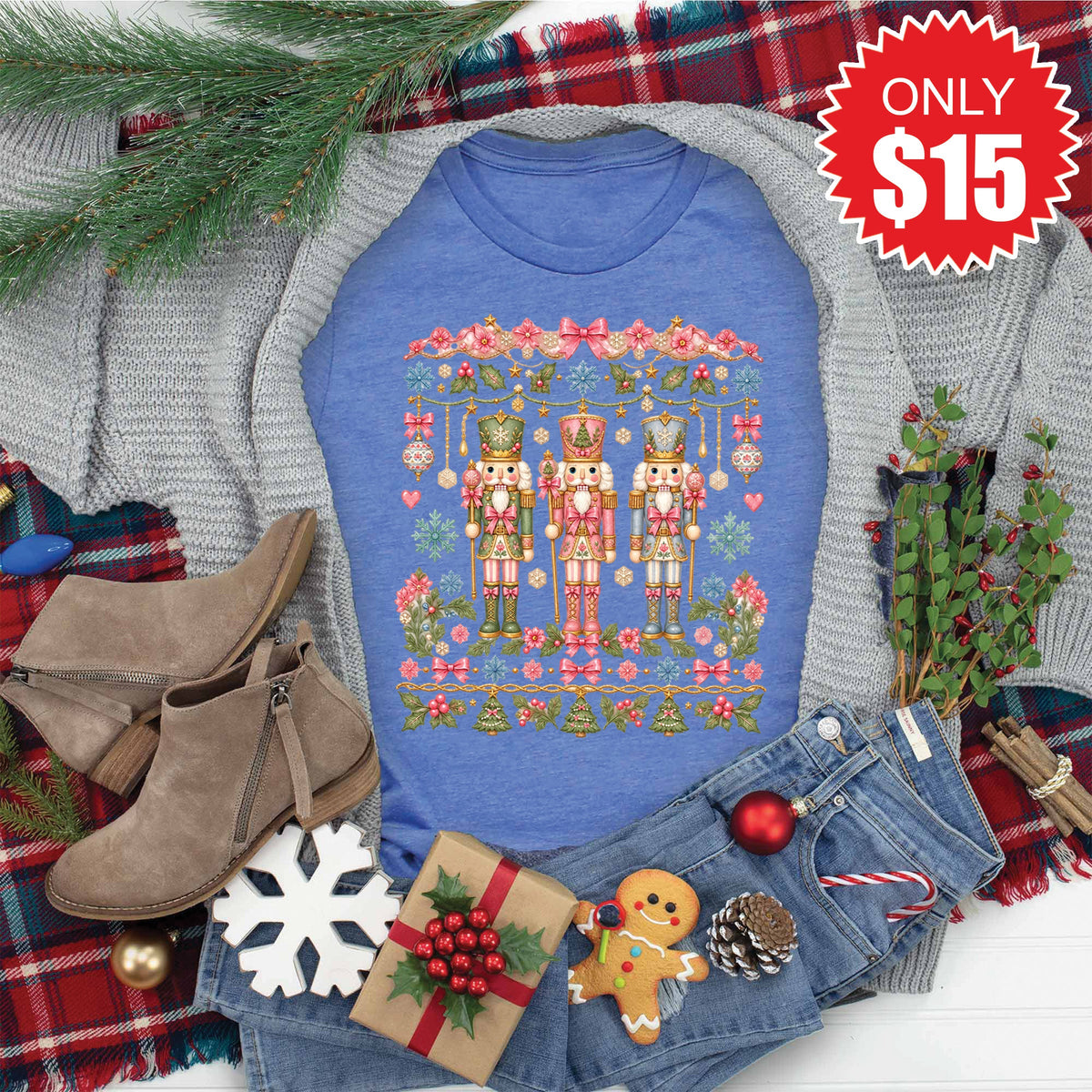 Nutcracker Tee - Heather Royal Blue - 15 product image 1