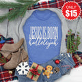 Jesus Is Born Tee - Heather Royal Blue - 15 product image 1