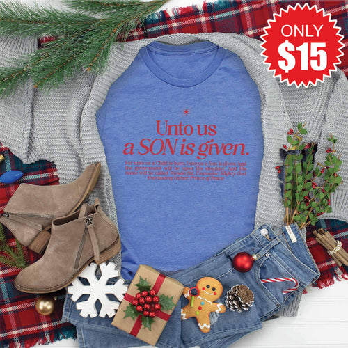 A Son Is Given Tee - Heather Royal Blue - 15 product image 1