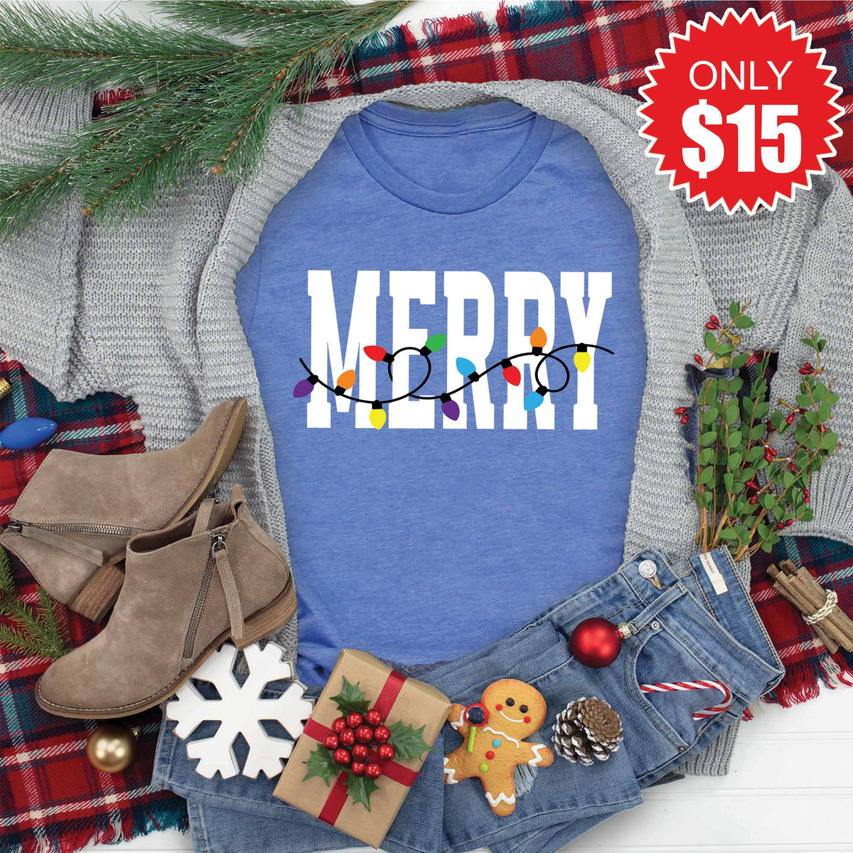 Merry Tee - Heather Royal Blue - 15 product image 1