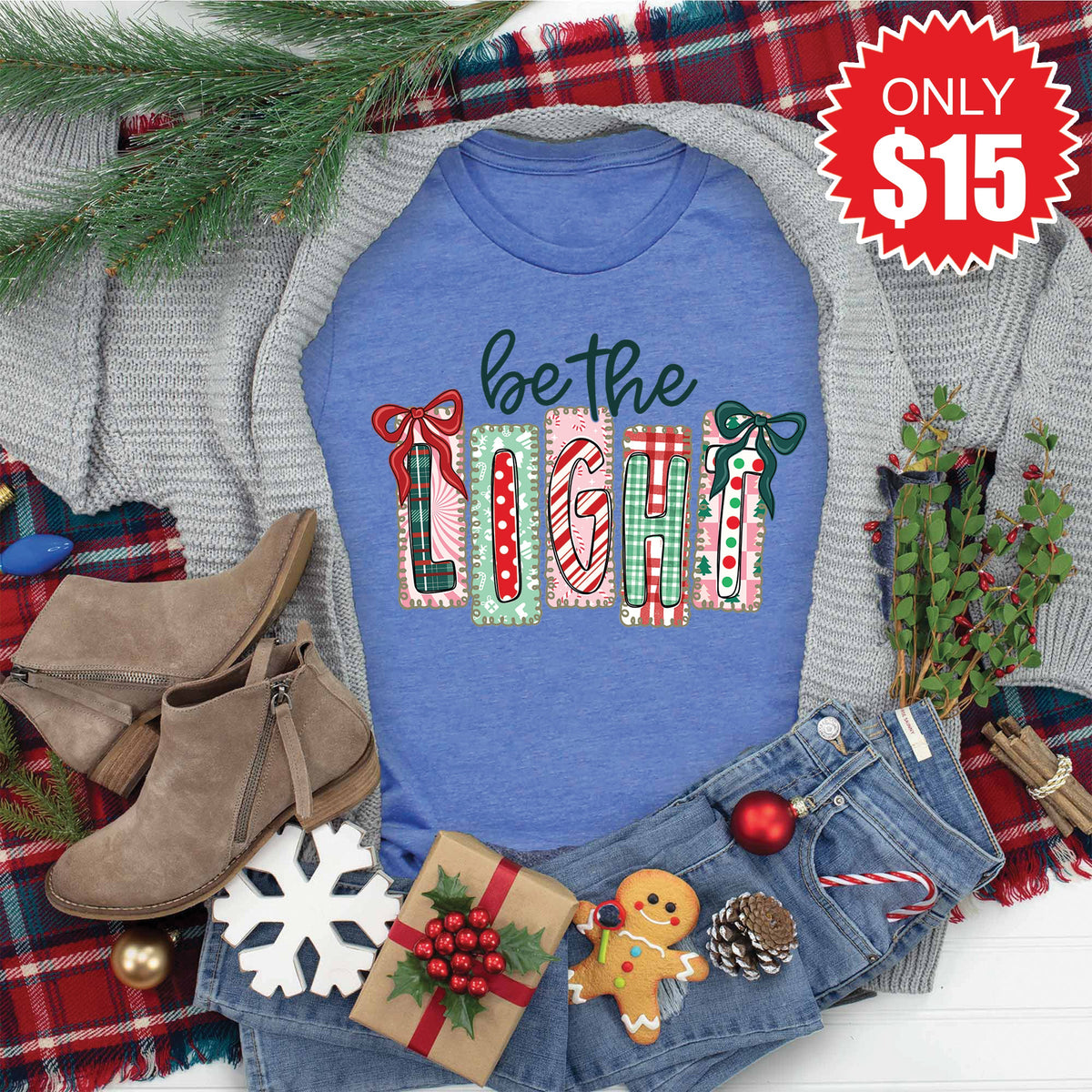 Be The Light Tee - Heather Royal Blue - 15 product image 1