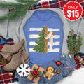 Cross and Christmas Tree Tee - Heather Royal Blue - 15 product image 1