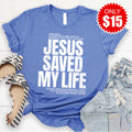 Jesus Saved My Life Tee - Heather Royal Blue - 15 product image 1