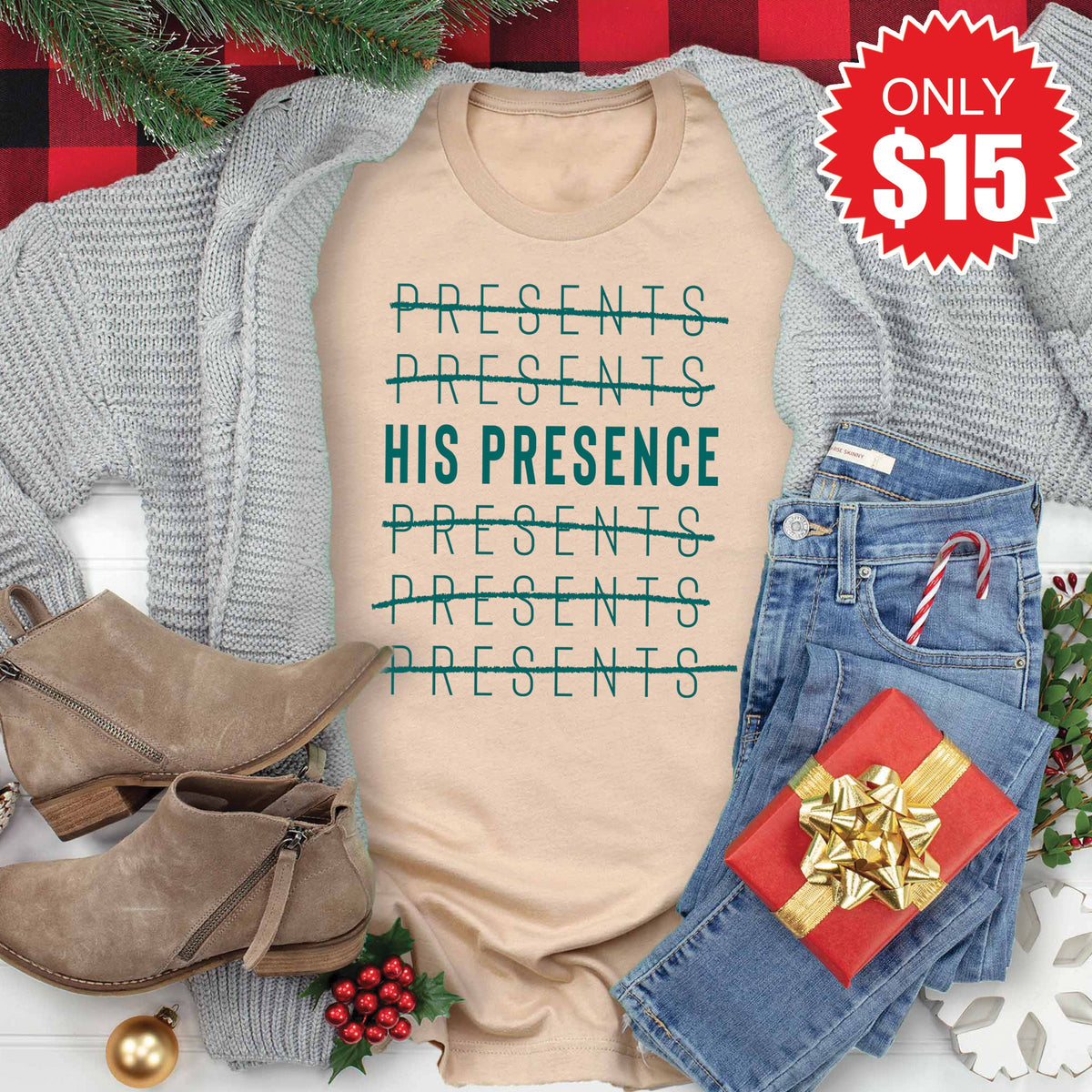 His Presence Tee - Heather Sand Dune - 15 product image 1