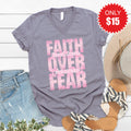 Faith Over Fear V-Neck - Heather Storm - 15