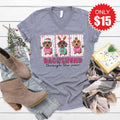 Dachshund Through The Snow V-Neck - Heather Storm - 15