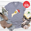 Christmas Goose V-Neck - Heather Storm - 15