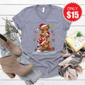 Christmas Cows V-Neck - Heather Storm - 15