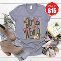 Joy To The World V-Neck - Heather Storm - 15