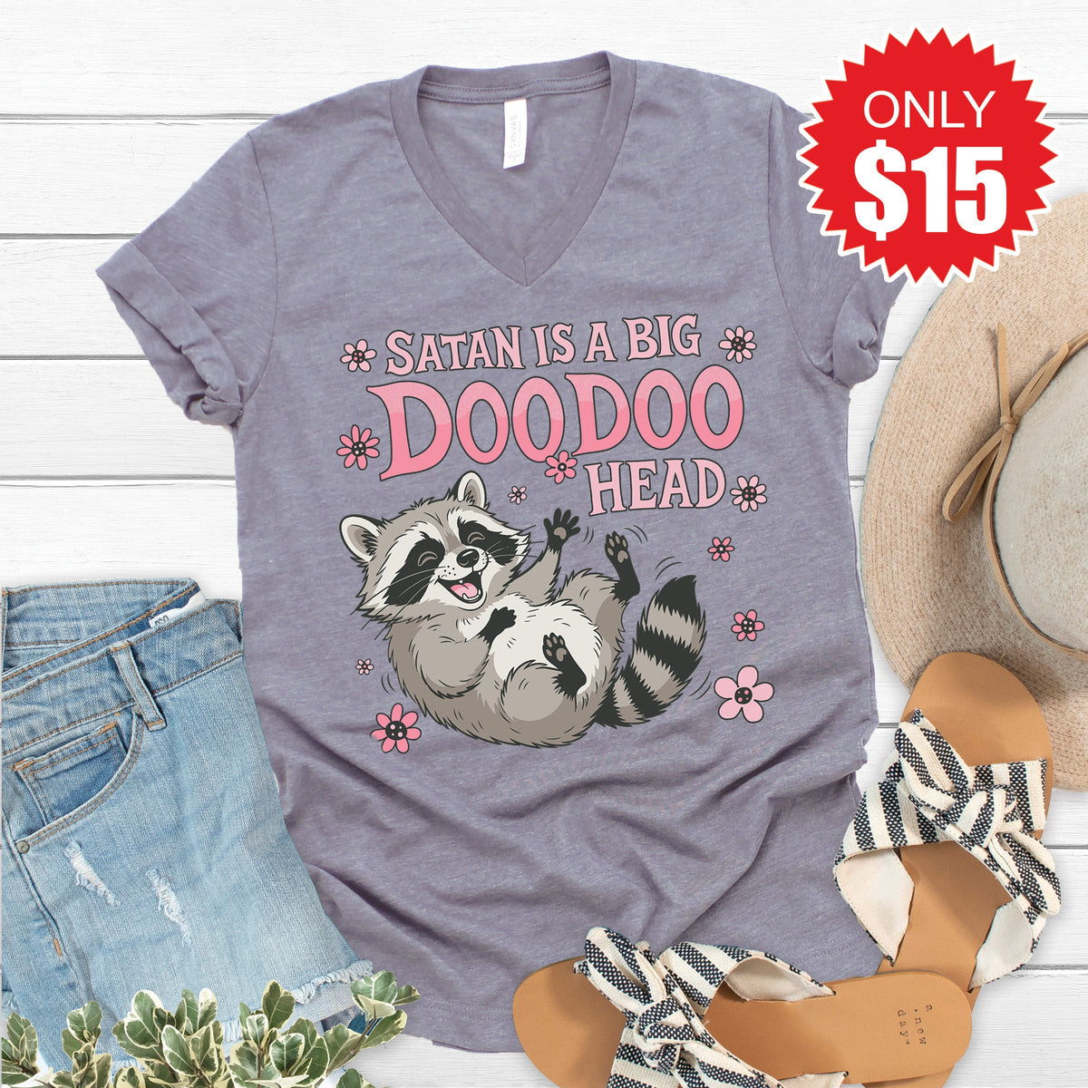 Doodoo Head V-Neck - Heather Storm - 15