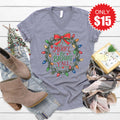 Merry and Bright Yall V-Neck - Heather Storm - 15