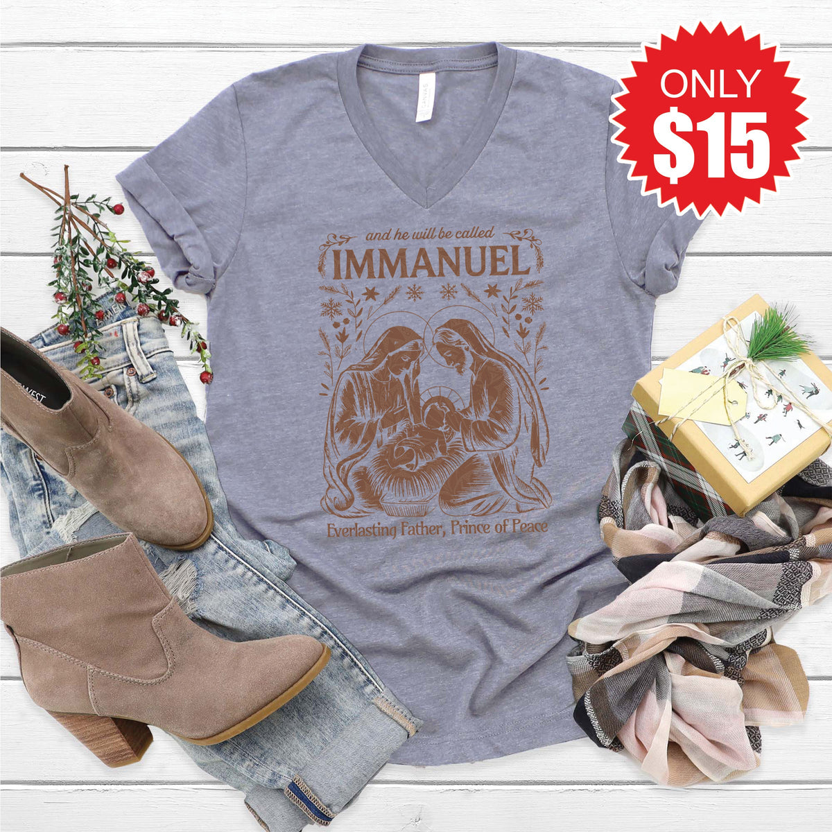 Immanuel V-Neck - Heather Storm - 15