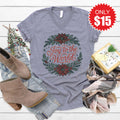 Joy to the World V-Neck - Heather Storm - 15