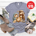 Nativity V-Neck - Heather Storm - 15