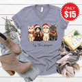 Christmas Cats V-Neck - Heather Storm - 15