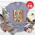 Joy To The World V-Neck - Heather Storm - 15