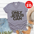 Only Jesus Can V-Neck - Heather Storm - 15