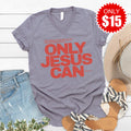 Only Jesus Can V-Neck - Heather Storm - 15