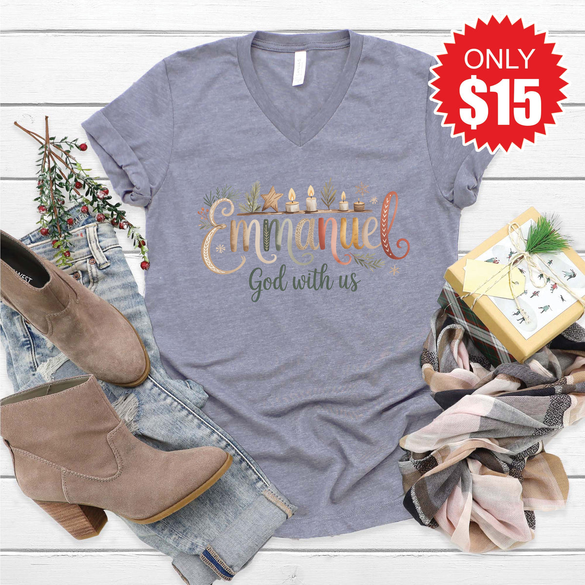 Emmanuel V-Neck - Heather Storm - 15