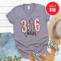 John 3:16 V-Neck - Heather Storm - 15