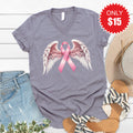Angel Wings V-Neck - Heather Storm - 15