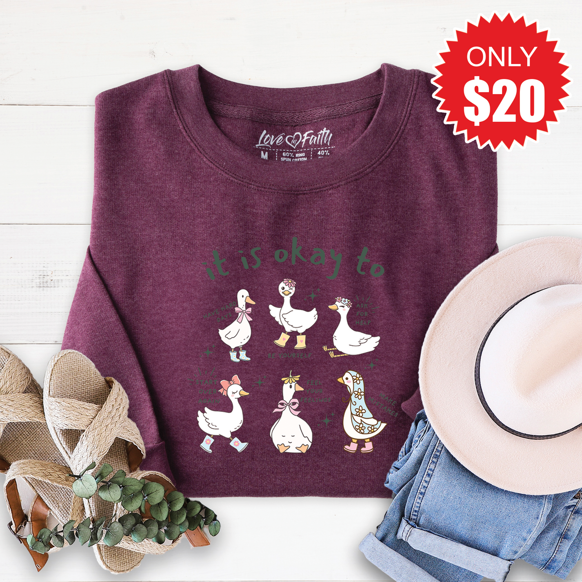 It Is Okay Sweatshirt - Heather Sugar Plum - 20 product image 1
