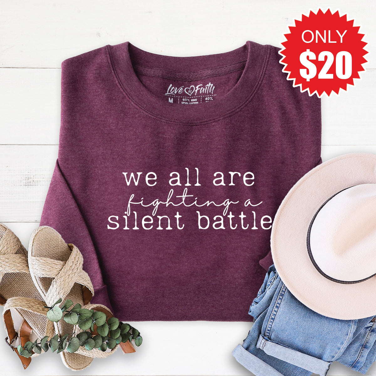 Silent Battle Sweatshirt - Heather Sugar Plum - 20 product image 1