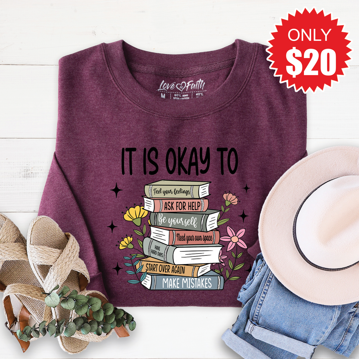 It Is Okay Sweatshirt - Heather Sugar Plum - 20 product image 1